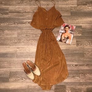 H&M Gold Plissé Dress